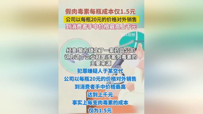 假肉毒素成本1.5元出廠20元賣價上千